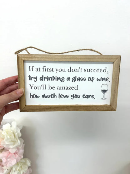 Novelty wooden wine sign
